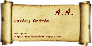 Aszódy András névjegykártya