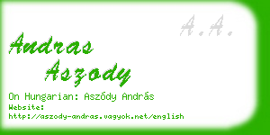 andras aszody business card